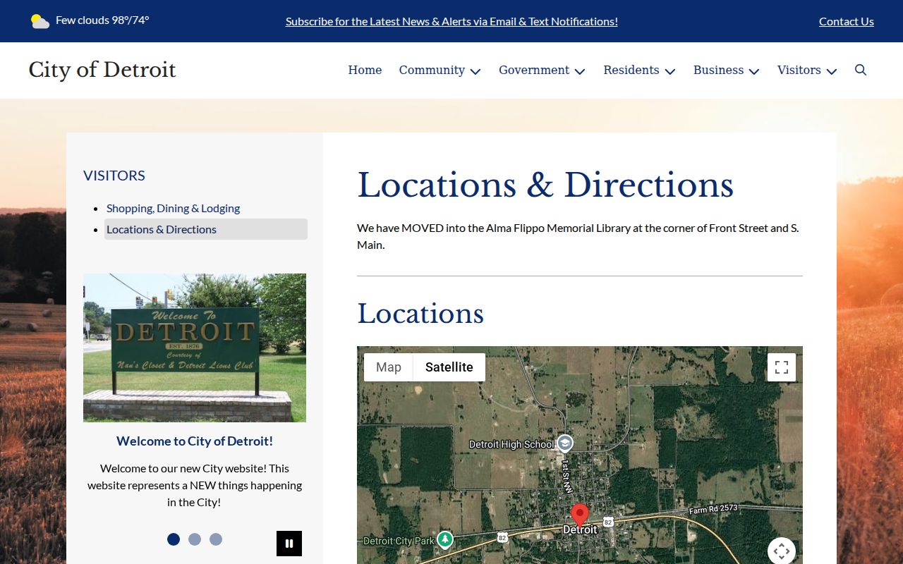 Detroit court records city location page
